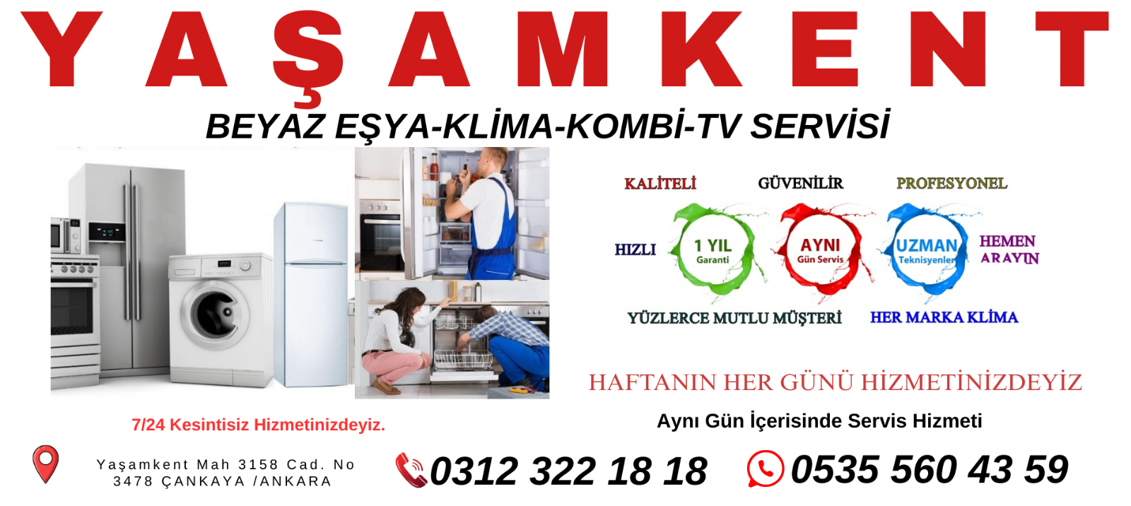YAŞAMKENT Beyaz Eşya Servisi